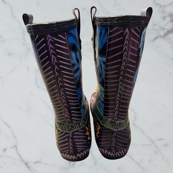Hand-Painted Hunter Rain Boots – Women’s Size 6 | One-of-a-Kind Wearable Art - Picture 5 of 6